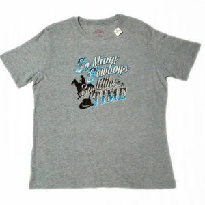 🆕Women's XXL Gray Cowboy Graphic Tee